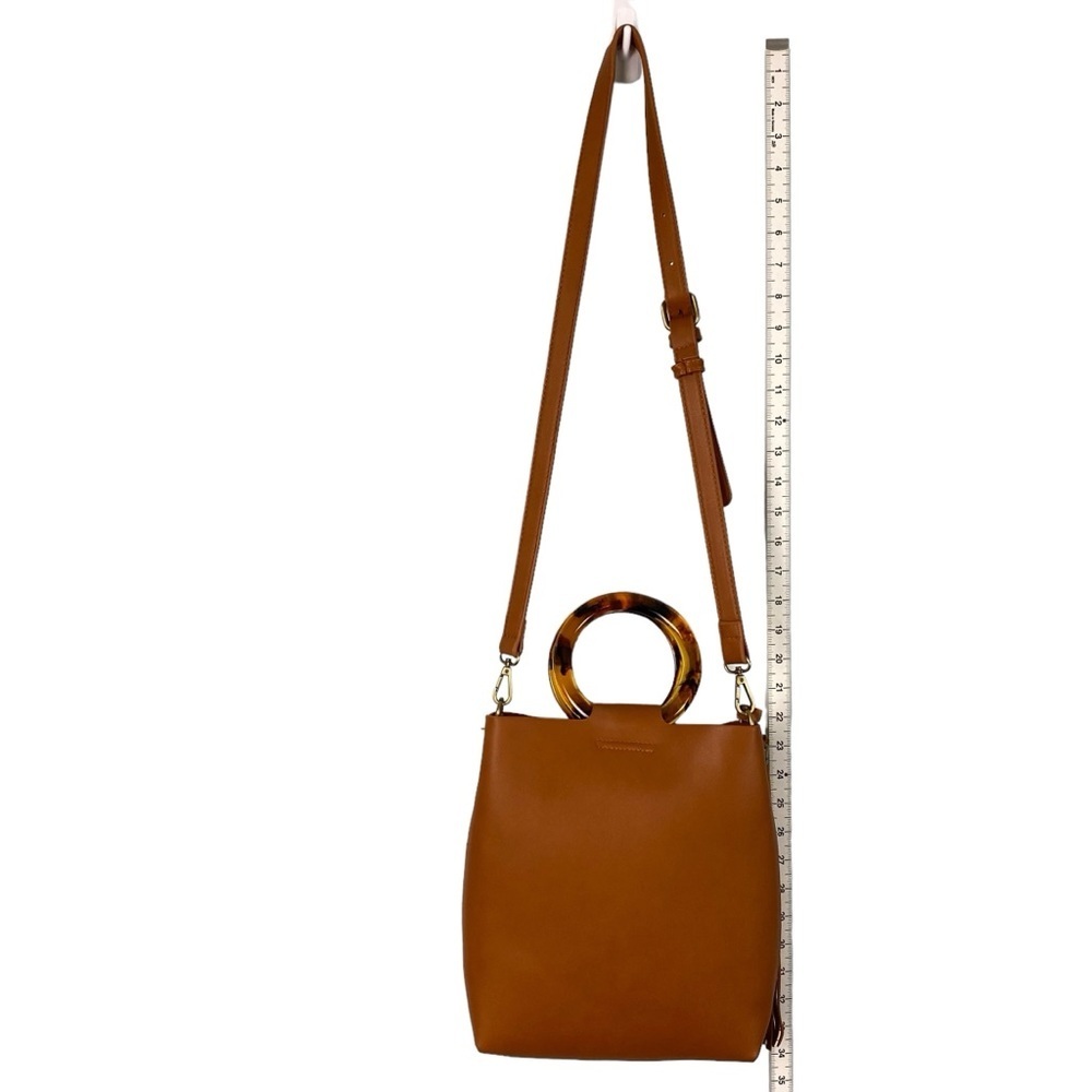 Anthropologie Tan Crossbody Bag with Tortoise Accent